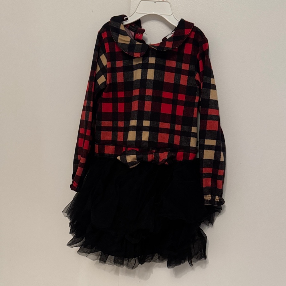 Deux par Deux Red and Black Plaid Dress